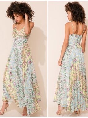 YUMI KIM Peace And Love Maxi Floral Melody Dress MEDIUM pastel flowy cottagecore